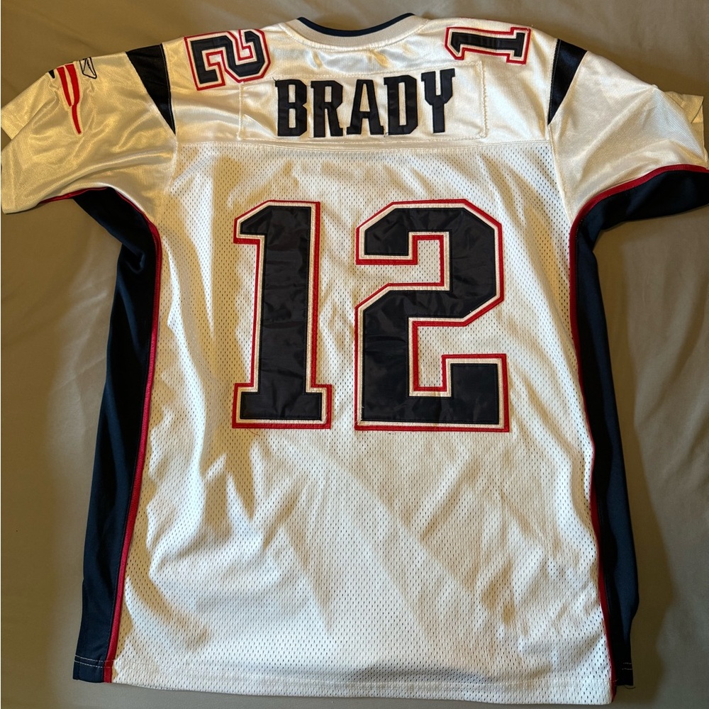 Stitched Reebok White Tom Brady Jersey